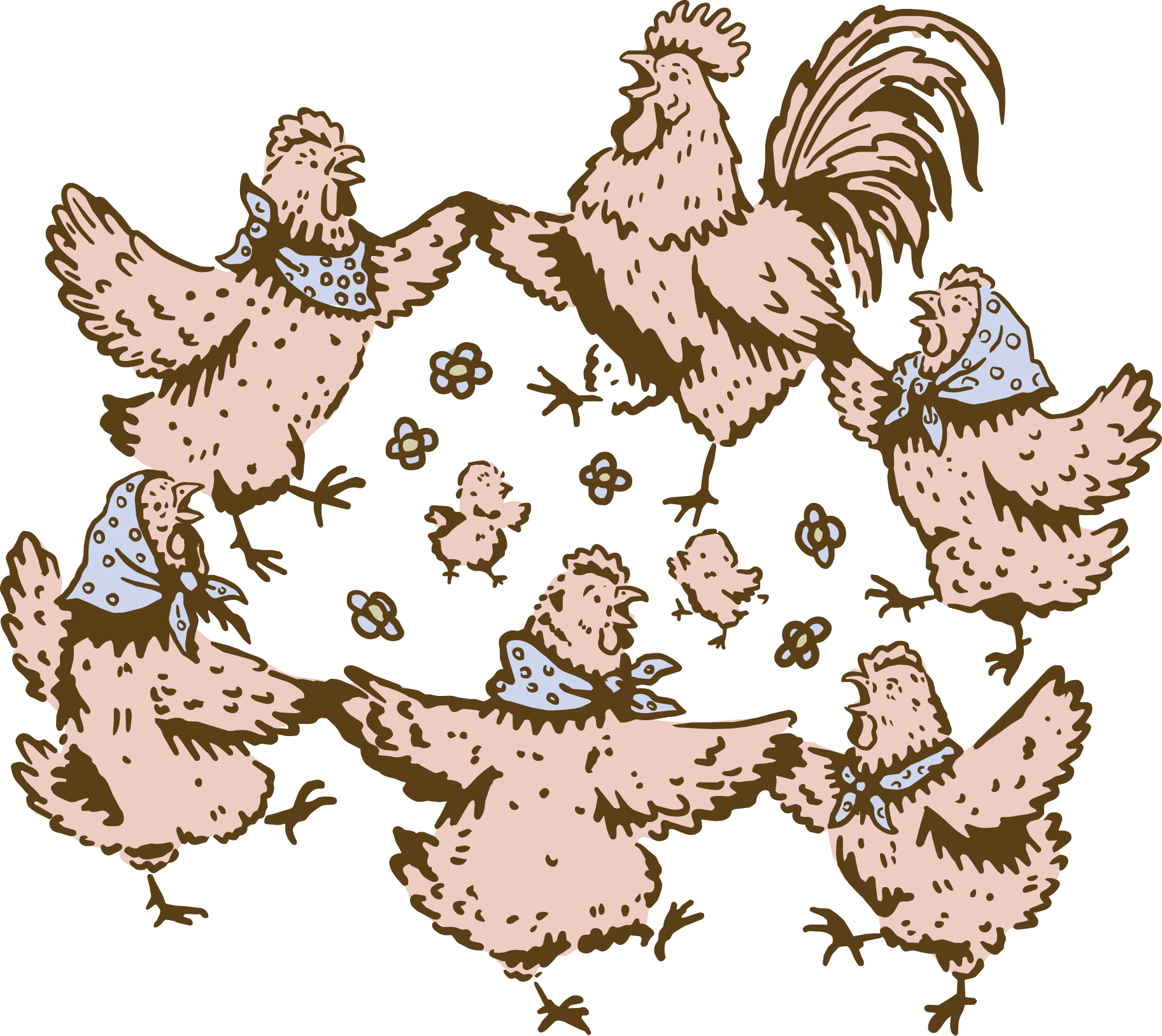 Halle's Hens flock illustration